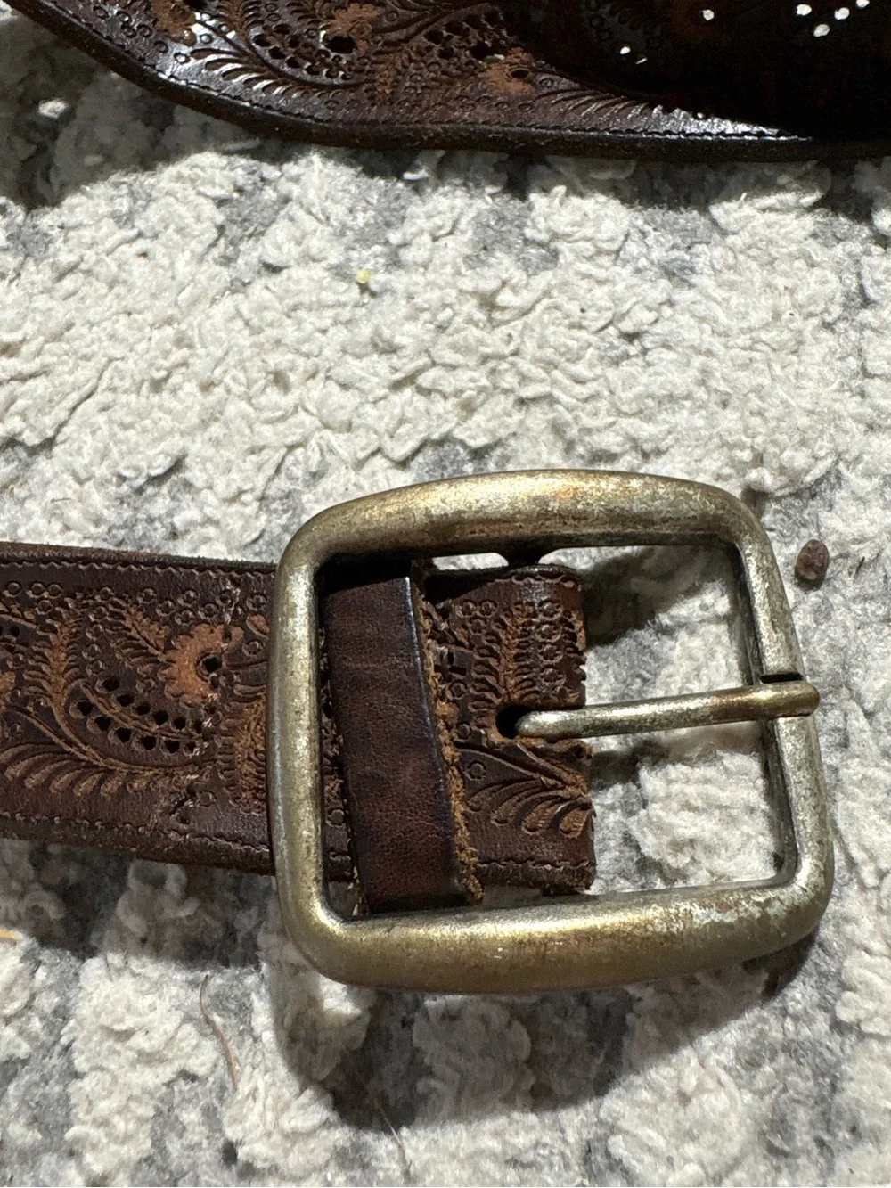 Vintage brown big buckle belt
